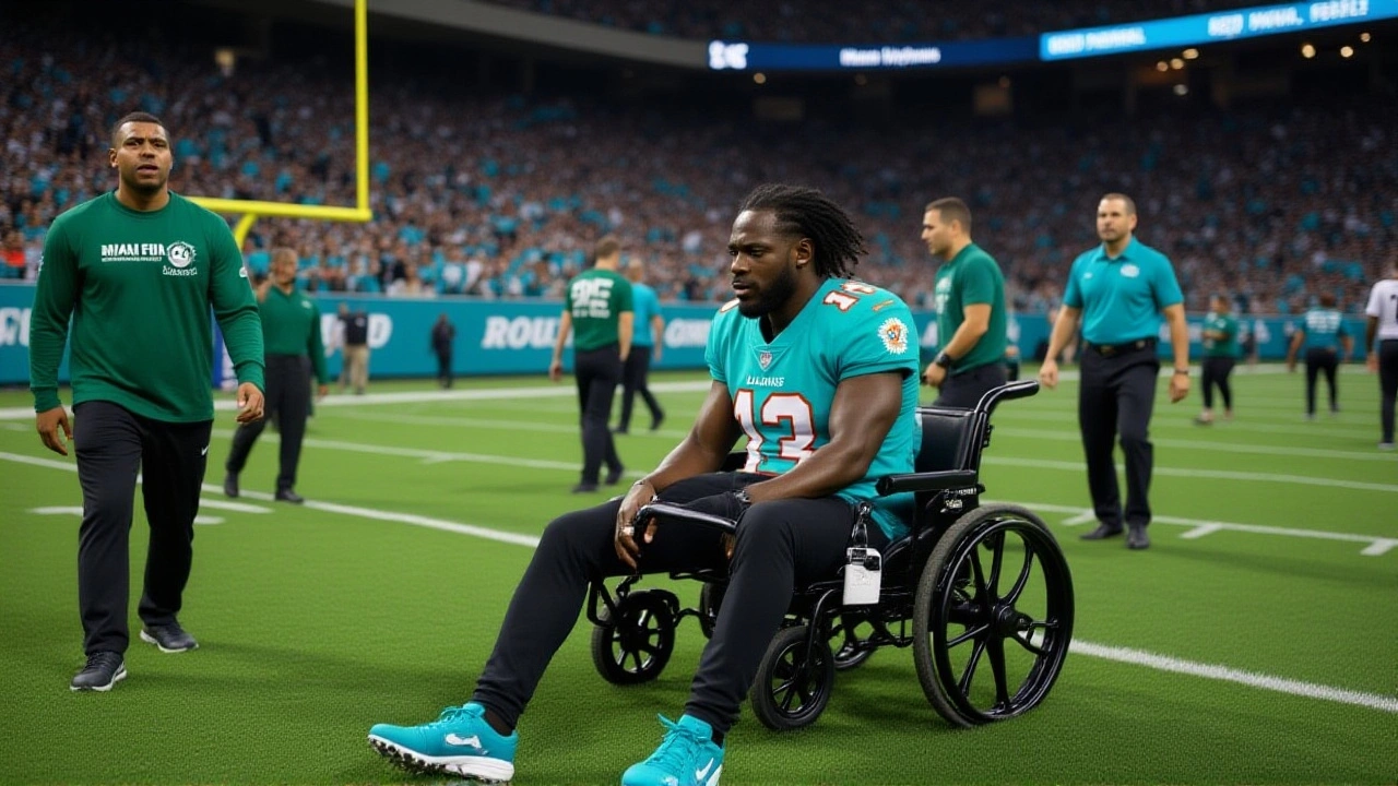 Tyreek Hill Carted Off with Knee Injury During Monday Night Football vs. Jets